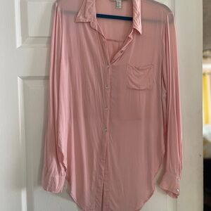 Pink Button-Up Blouse